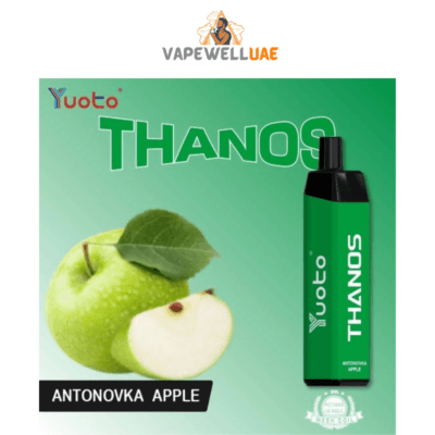 Yuoto Thqanos 5000 puffs Antonovka Apple vapewelluae.com